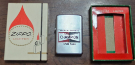 Vintage 1960's Champion Spark Plugs Advertising Zippo Lighter in Original Box - $123.74