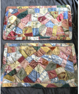 Crazy Quilt patchwork king pillow cover sham set stunning hand stitch toile - €150,39 EUR Crazy Quilt patchwork king pillow cover sham set stunning hand stitch toile - €150,39 EUR