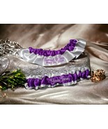 Your Names &amp; Date or Monogram Custom Embroidered Wedding Garter Set Pers... - $29.00