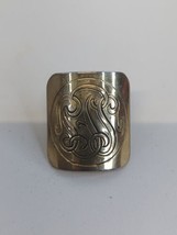 Vintage Double Band Scrollwork Gold Tone Square North South Size 5 1/2 Ring - £8.63 GBP