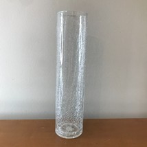 Crackle Glass Vase Clear 4 Styles Beautiful! - £18.16 GBP+