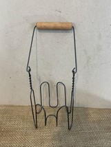 Antique Wood Handle Wire Frame Quart Canning Jar Carry Rack - £7.49 GBP