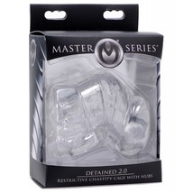 Master Series Detained 2.0 Restrictive Chastity Cage W/nubs Clear - £14.12 GBP
