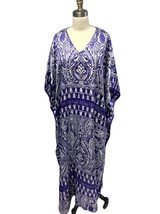 Vtg Barbizon Womens Kaftan Dress Muumuu Multicolor Purple Psychedelic Bo... - $1,178.90 MXN