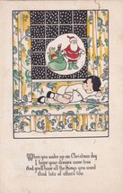 Christmas Child Sleeping Dreaming of Santa 1919 Boston Postcard D57 - £2.35 GBP