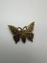 Vintage Gold and Silver Damascene Butterfly Brooch 2&quot; - £30.70 GBP