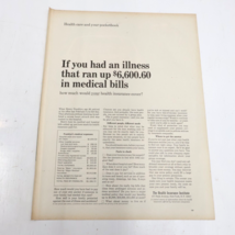 1964 The Health Insurance Institute Print Ad 10.5x13.5 - $8.00