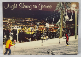 Night Skiing On Grouse Mountain Vancouver British Columbia Bc Canada Postcard - £10.20 GBP