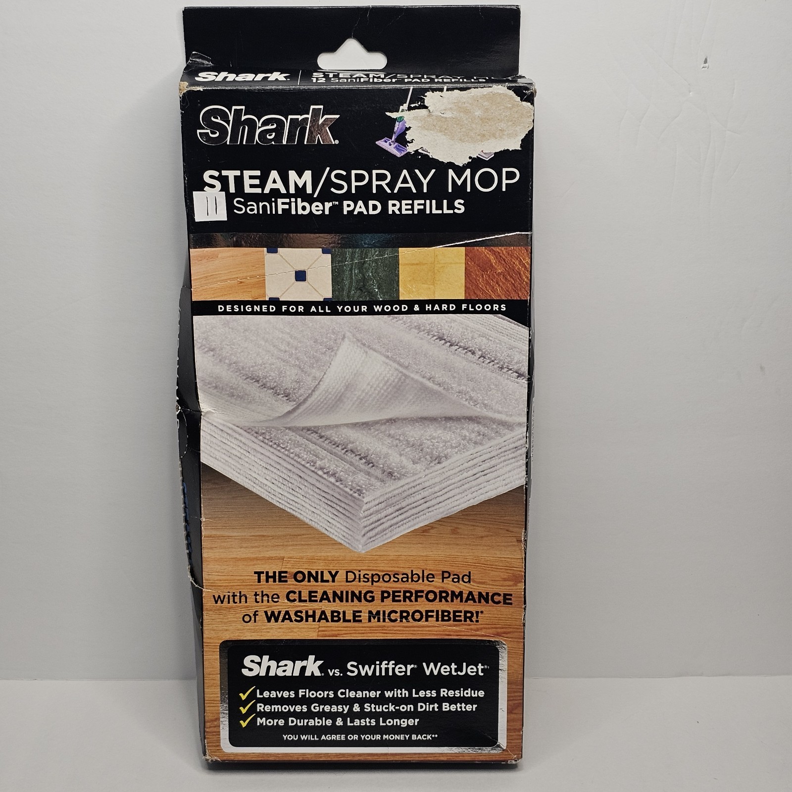 Shark Steam/Spray Mop Sanifiber Pad Refills~ 11 New Pads In Open Box - £25.38 GBP