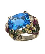Unique Bright Multi Gemstones Ring in Gold - $2,950.00