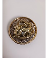 Art Signed Large 2 inch Gold plated  Brooch Clip Greek Mythical Phoenix ... - $741.07 MXN