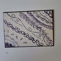 ACEO Original Ink Sketch Purple Lace - $6.00