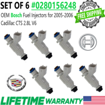 OEM BOSCH set of 6 Fuel Injectors for 2005-2006 Cadillac CTS 2.8L V6 #0280156248 - £131.81 GBP