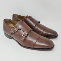 Florsheim IMPERIAL Men&#39;s Loafers Size 10.5 D Brown Dress Shoes Double Monk Strap - £139.37 GBP