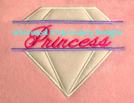 Diamond Split Applique Machine Embroidery Design  - $4.00