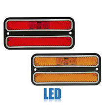 68-72 Chevy GMC Truck Front &amp; Rear Side LED Amber Red Marker Light w/ Ch... - £48.61 GBP