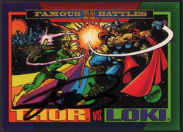 George Perez SIGNED 1993 Marvel Universe Trading Art Card ~ Thor Vs Loki - £19.43 GBP
