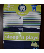 2 Pairs iNFANT Boys Gerber Sleep n Plays  Size-0-3 M  NIP  - £8.94 GBP