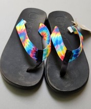 Chaco Mens Sandals Size 14 Chillos Dark Tie Dye Flip Flops - £30.29 GBP