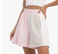 New Adidas Color Block Boyfriend Shorts Women Sz Xs Or M Pink Gray Fashion Pants - £19.61 GBP