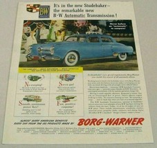 1950 Print Ad Borg-Warner Transmissions &#39;50 Studebaker with Automatic - £12.17 GBP