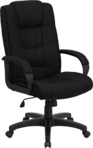 Flash Furniture High Back Black Fabric Executive Swivel Office Chair with Arms - £177.89 GBP