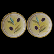 Certified International 2 Bread Dipping Plates Olives Leaves Italy Greece 5 in - $12.06