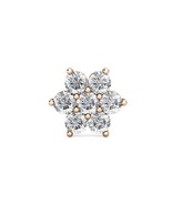 14K Solid Rose Gold 0.30Ct Simulated Diamond Flower Nose Bone Stud - £26.31 GBP