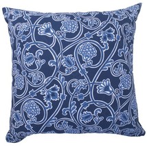 Floral Print Throw Pillow Cover, Indigo Blue and White , 18 x 18&quot; - $580.77 MXN