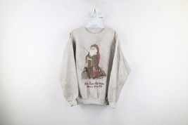 Vintage 90s Womens Medium Distressed Olde Tyme Christmas Santa Claus Sweatshirt - $39.55