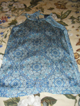 The Limited Size Xs Blue Geo Sleeveless Halter Top Tie Back #9058 - £8.41 GBP