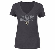 Nfl 2024 Oakland Las Vegas Raiders Women&#39;s Raglan V Neck Shirt Jersey Distressed - £31.02 GBP