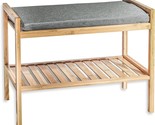 Bench For Storing Shoes Made Of Bamboo And Wood By Trademark Innovations. - $44.98