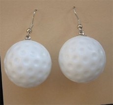 Golf Balls Earrings - Funky Golfer Game Charm Jewelry -BIG - £4.61 GBP