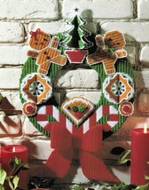 Plastic Canvas Gingerbread Wreath Kids Candle Tissue Cover Stocking Bag Patterns - £10.97 GBP