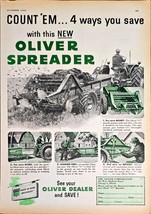 Oliver Spreader Tractor Farm Farming Agriculture Count&#39;Em 1952 Vintage P... - $11.53