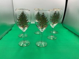 Set of 6 Cuthbertson Christmas Tree Goblets / Glasses 8 1/2&quot; - $119.99