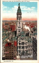 Vintage Bird&#39;s-eye View Of Philadelphia And City Hall Philadelphia, PA P... - £6.01 GBP