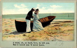 Vtg Postcard Illustrated Song Series. Romance Beach Scene Soldier and lady c1907 - £5.87 GBP