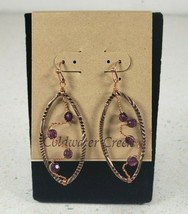 Coldwater Creek Coppertone Delicate Beaded Wire Pierced Earrings Dangle Style - £9.67 GBP