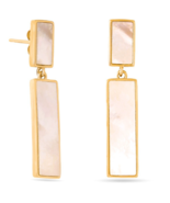 925 Sterling Silver 14k Yellow Gold Plated MOP Dangle Earrings for Women&#39;s - $108.65 CAD
