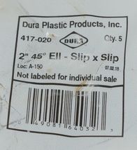 Dura Plastics Products 417020 2 Inch 45 Degree Elbow Slip By Slip Quantity 5 image 3