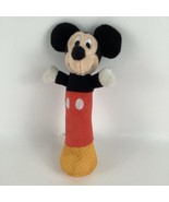 Disney Baby Classic Mickey Mouse Rattle Stick 8&quot; Plush Chime Handheld Toy - $274.40 MXN