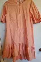 Top Shop Peach Drop Waist Open Tie Back Dress Size 10 NWT New  - $275.50 MXN
