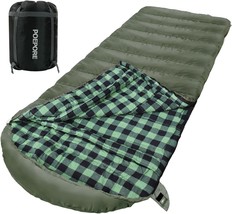 0 Degree Big And Tall Camping Sleeping Bag, 100% Cotton Flannel, Xxl Cold - £76.77 GBP