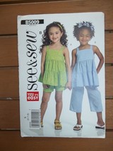 BUTTERICK SEE&amp;SEW 5009 GIRLS TOP PANTS SHORTS 6-7-8 - £4.10 GBP