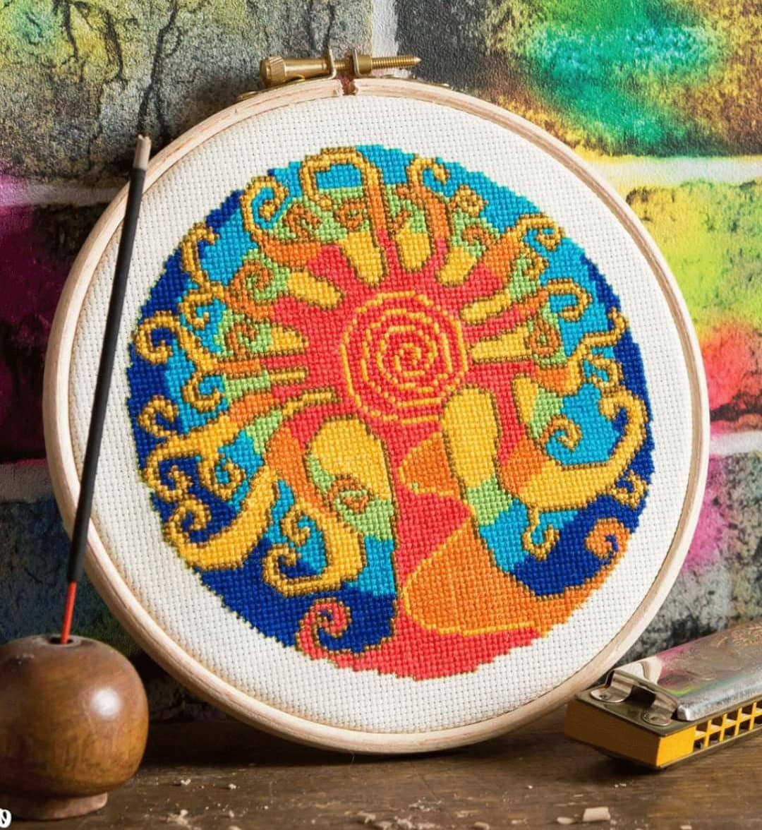 Mandala Cross Stitch Tree pattern pdf - Tree Roots Embroidery Indian Chart - $3.29