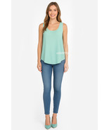Celeb Inspired Mint Green Ladies Sleeveless Loose Fitting Camisole Tops ... - $275.92 MXN