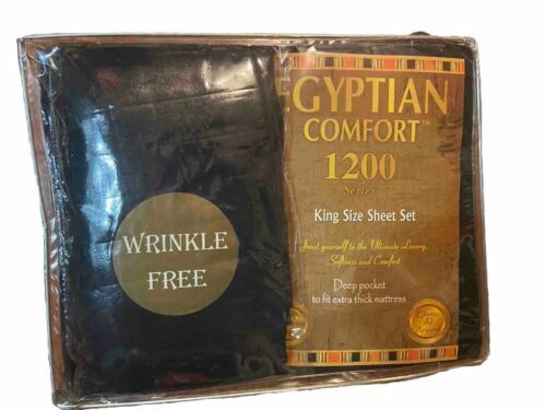 egyptian Comfort 1200  Deep Pockets  Black Wrinkle Free king sheet - $59.39