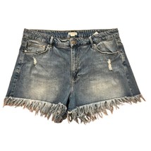 Good American Bombshell Denim Blue Jean Shorts Womens Size 16 Chewed Poc... - £23.59 GBP